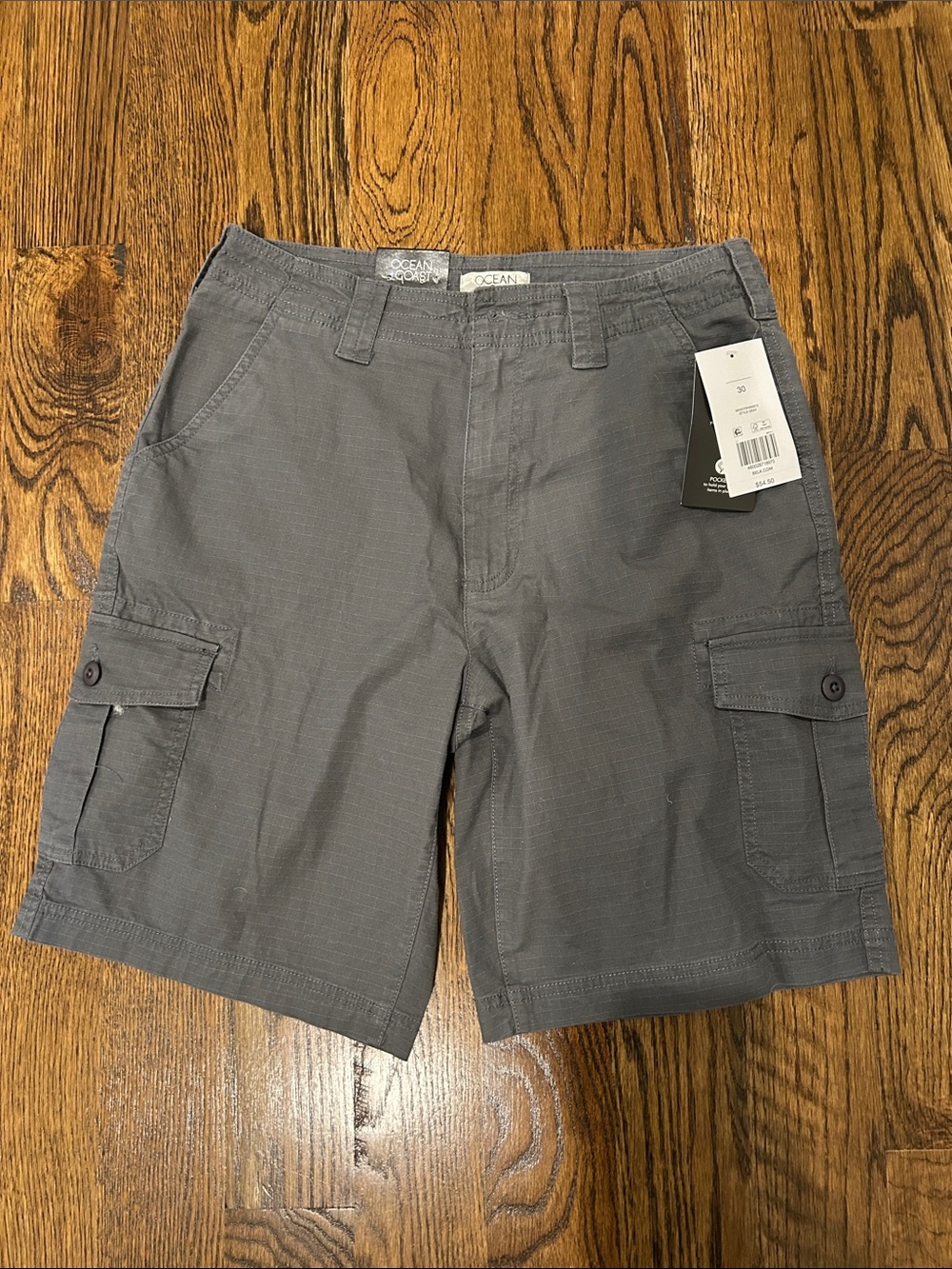 Ocean Current Men's Gray Cargo Shorts with Utility Pockets
